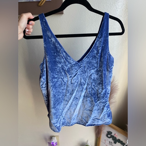 LOFT cobalt velvet swing tank - Picture 2 of 4